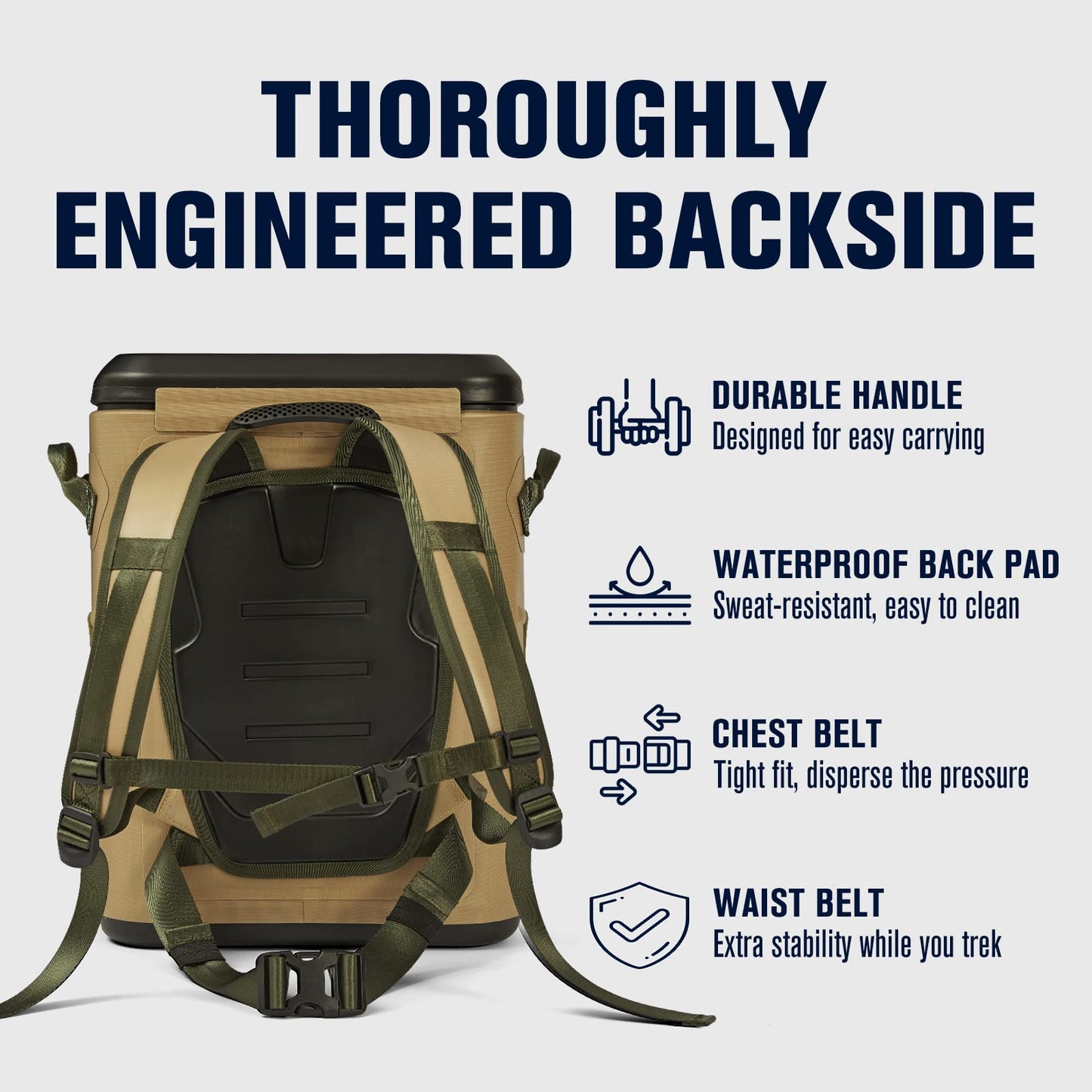 Novoto 30 Can Magnetic Backpack Cooler, Zipperless Soft Cooler Backpack with Wide-Mouth Magnetic Lid, Leakproof Insulated Soft Sided Cooler for Beach, Fishing, Tailgating & Kayak (Wildness)