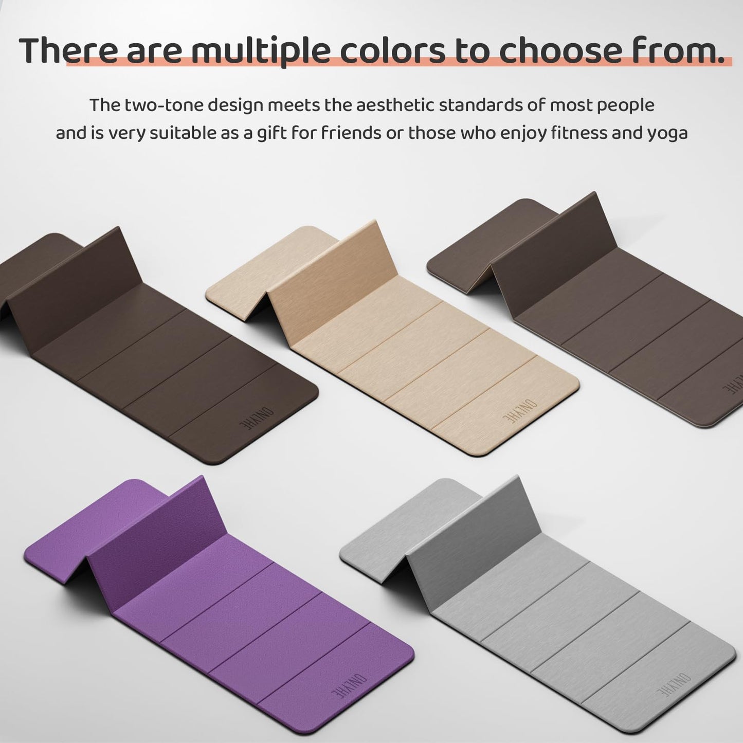 Foldable Yoga Mat (12mm) Exercise Mats for Home Workout,Comfortable and Durable,Thick-Portable Folding Mat,Non Slip,Pilates Mat Thick,Outdoor Use,Meditation,Travel,Camping(71"x24" x0.47") (Purple+ Black)
