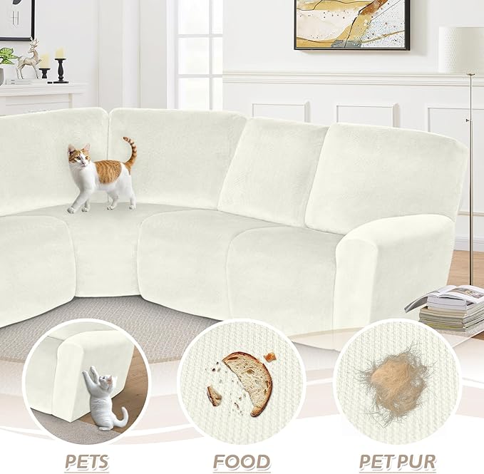 Arfntevss Sectional Recliner Couch Covers Velvet Corner Sectional Sofa Cover