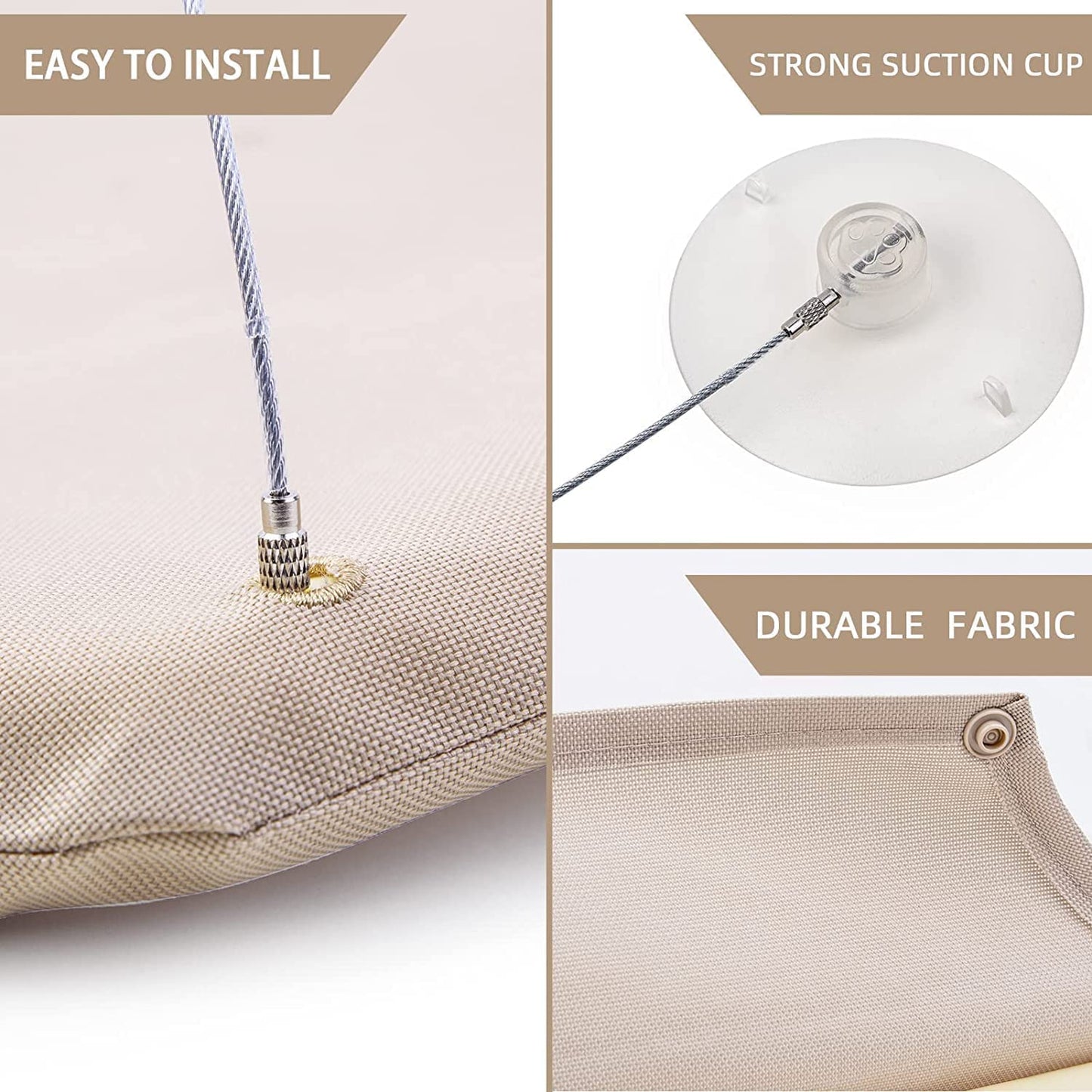 PETPAWJOY Cat Window Perch, Strong Suction Cups Easy Clean Safety Cat Hammock Window Seat for Large Fat Cat or Double Cats