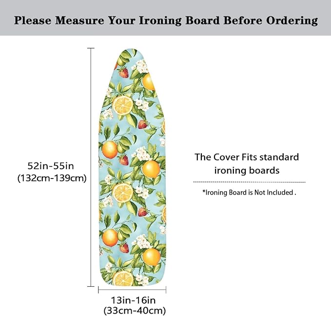 Lemon Fruit Ironing Board Cover Stain Resistant Lightweight Table Top Ironing