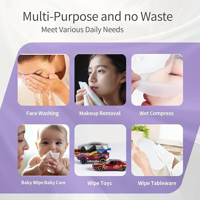 2 Pack Disposable Face Towel, Biodegradable Ultra Soft Face Towelettes