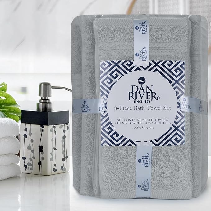 DAN RIVER 8 PC Luxury Bath Towels