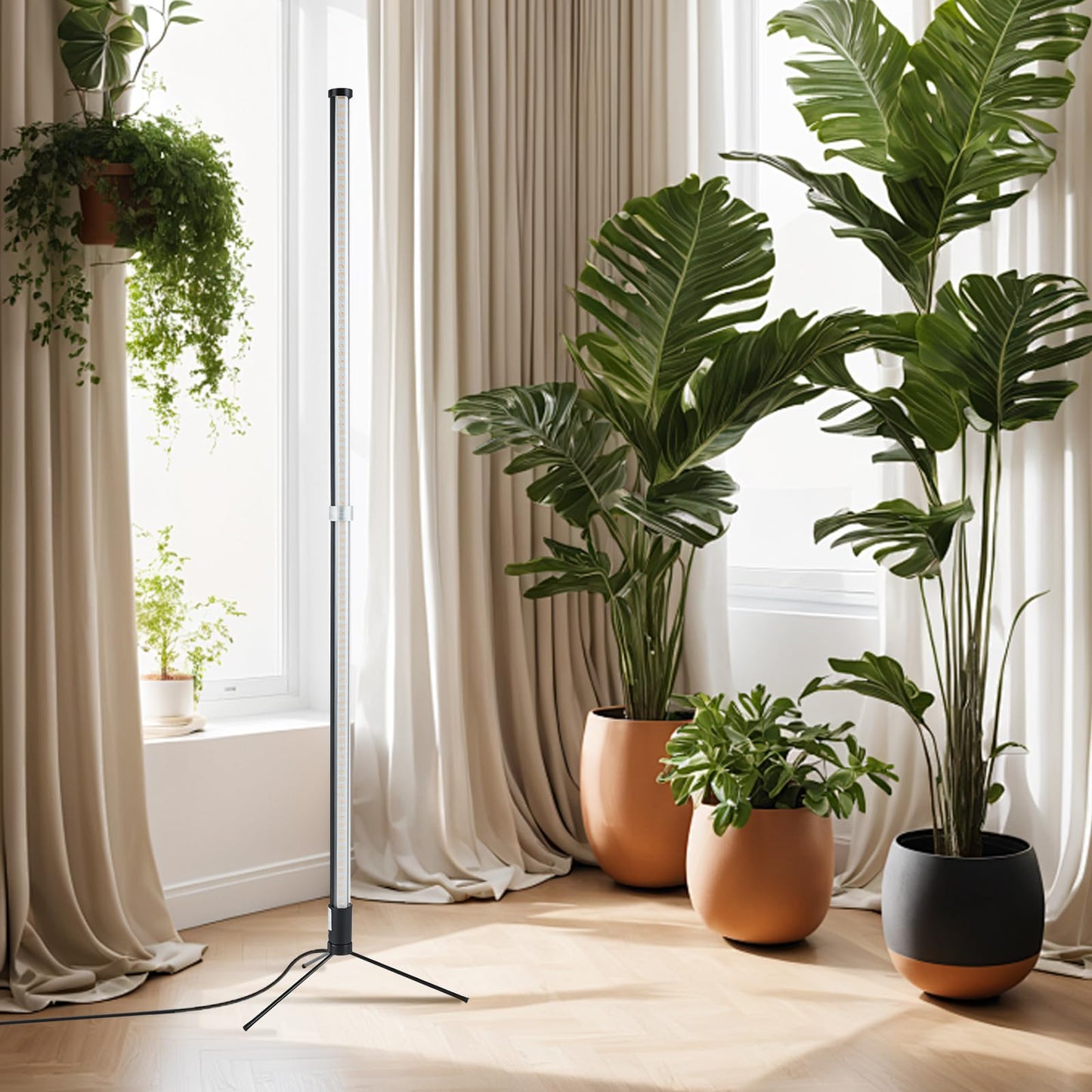Atmel Standing Grow Lights for Indoor Plants with Timer, 3 Adjustable Modes Full Spectrum Plant Lights for Indoor Growing, 243LED Plant Grow Light for Flowering, Office, Indoor Garden