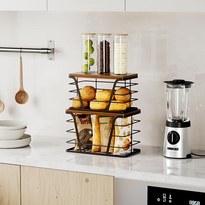 2 Pack Stackable Kitchen Organization, Counter Organizers and Pantry