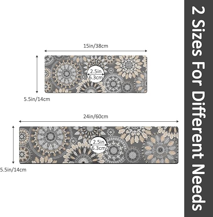 15" X 5.5" Kitchen Sink Splash Guard Faucet Mat Mandala Super Absorbent Fast