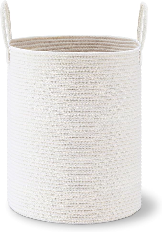 VIPOSCO Large Laundry Hamper, Tall Woven Rope Storage Basket