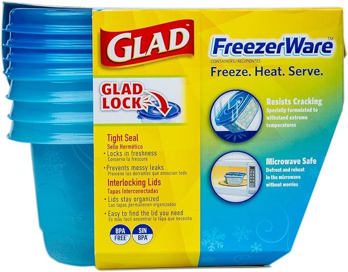 Glad GladWare Freezerware Food Storage Containers