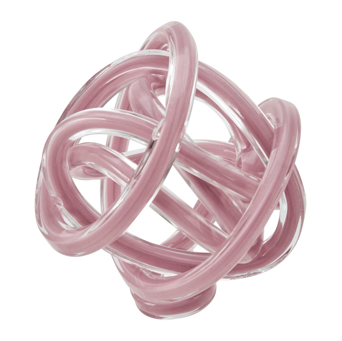 Nox Modern Glass Knot Loop Abstract Tabletop Sculpture