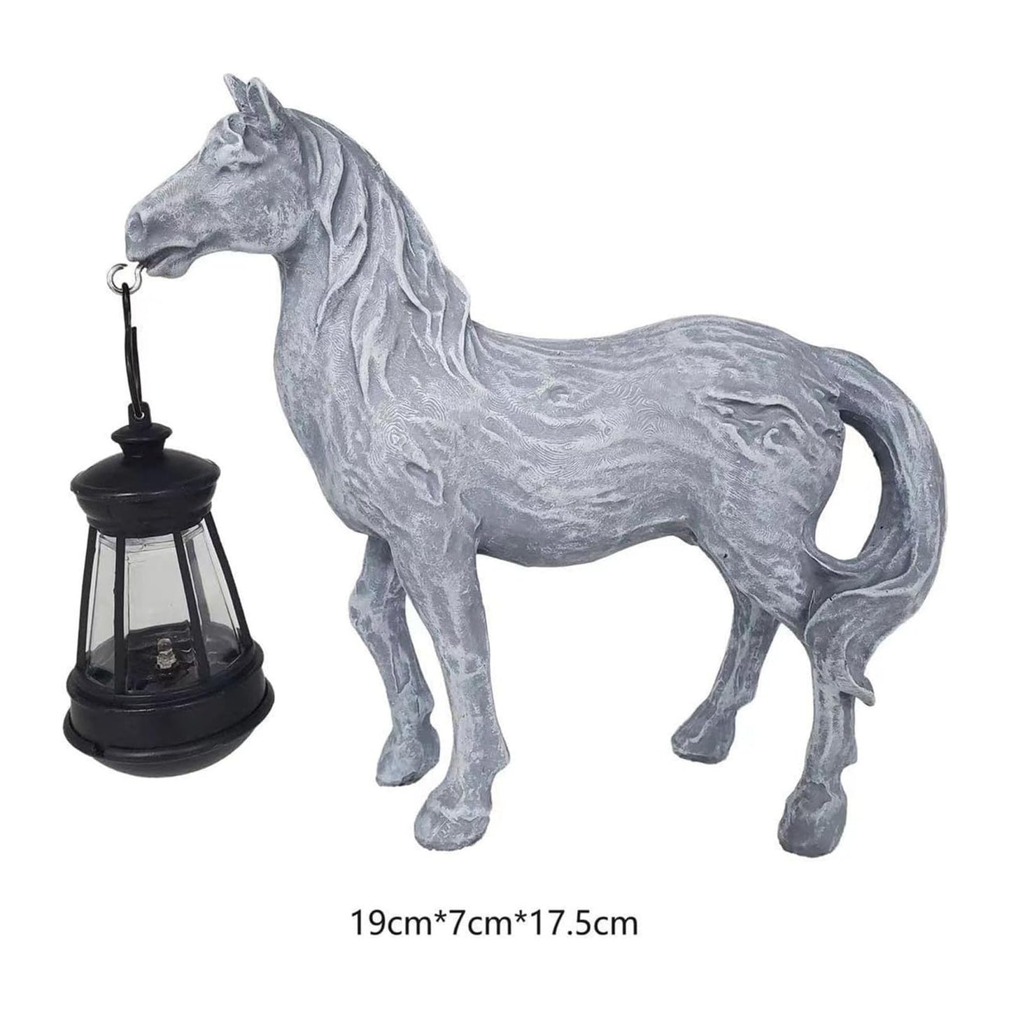 Fibroxify Solar Garden Horse Figurine with Lantern - Outdoor Farmhouse Statue, Whimsical Decor for Indoor Home - Housewarming Gift for Mom Grandma (Bronze)