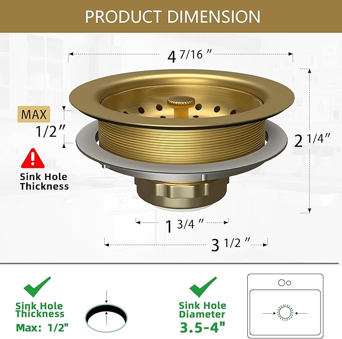 Kitchen Sink Drain Gold Sink Drain Strainer
