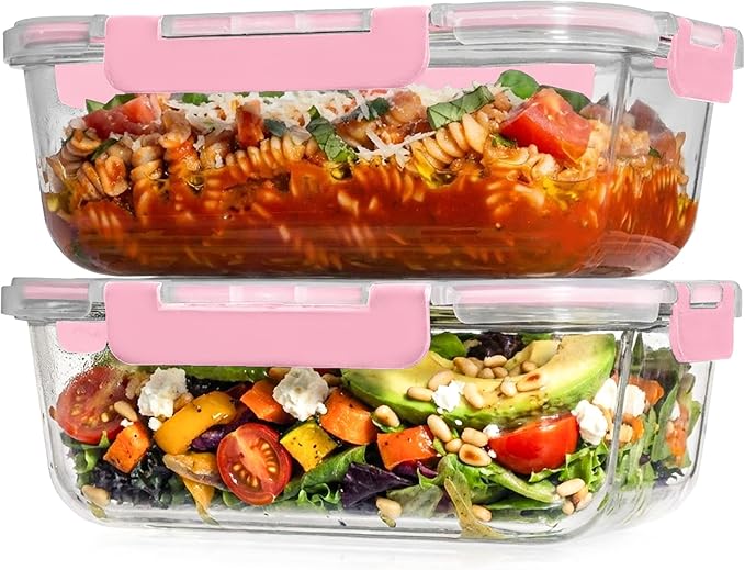 Razab 4 Pcs 1860ml / 63 Oz Large Glass Food Storage Containers