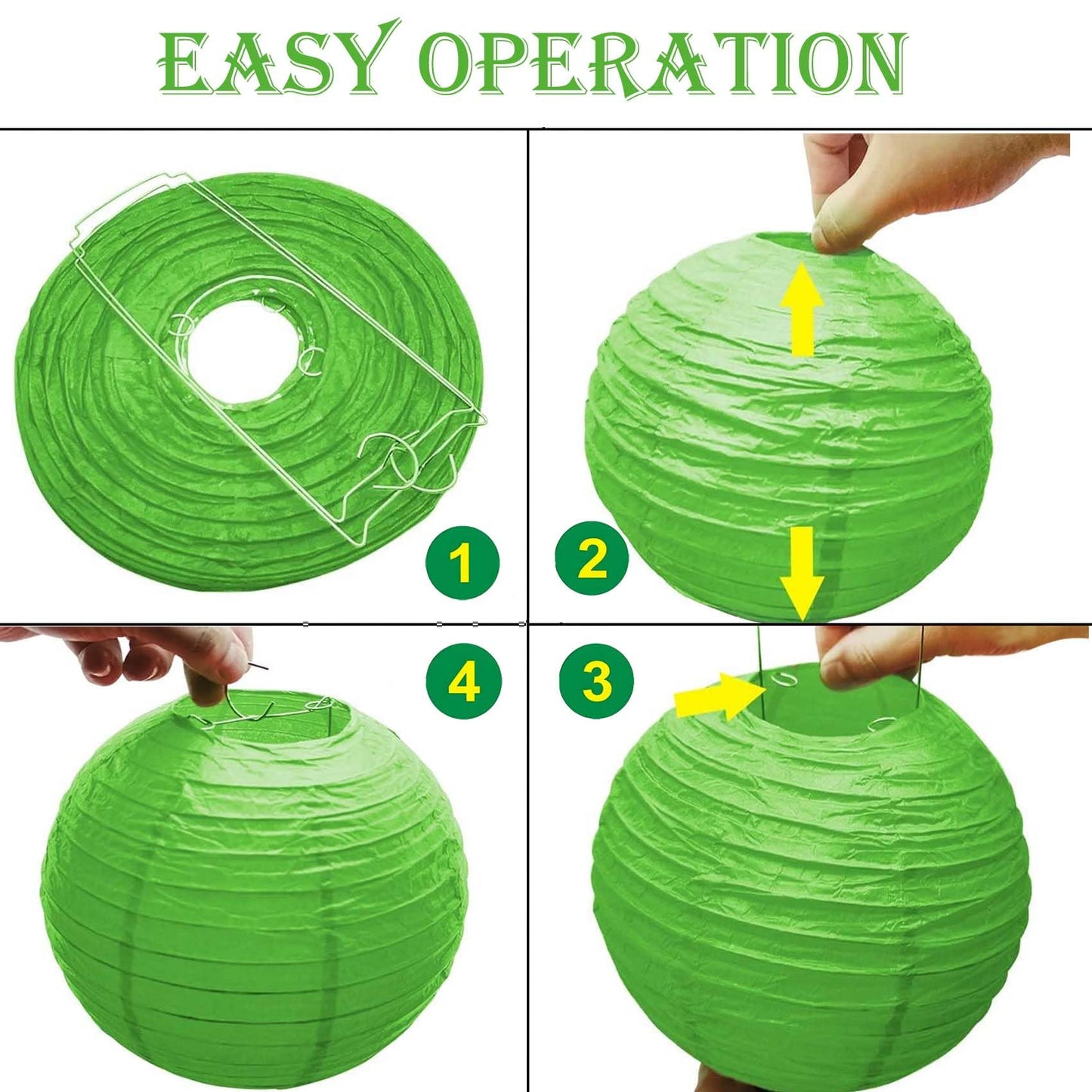 KUNYYI Green Paper Lanterns 12Pcs Hanging Lanterns for Birthday Party, Wedding, Home Decor, Baby Shower Festive Decoration