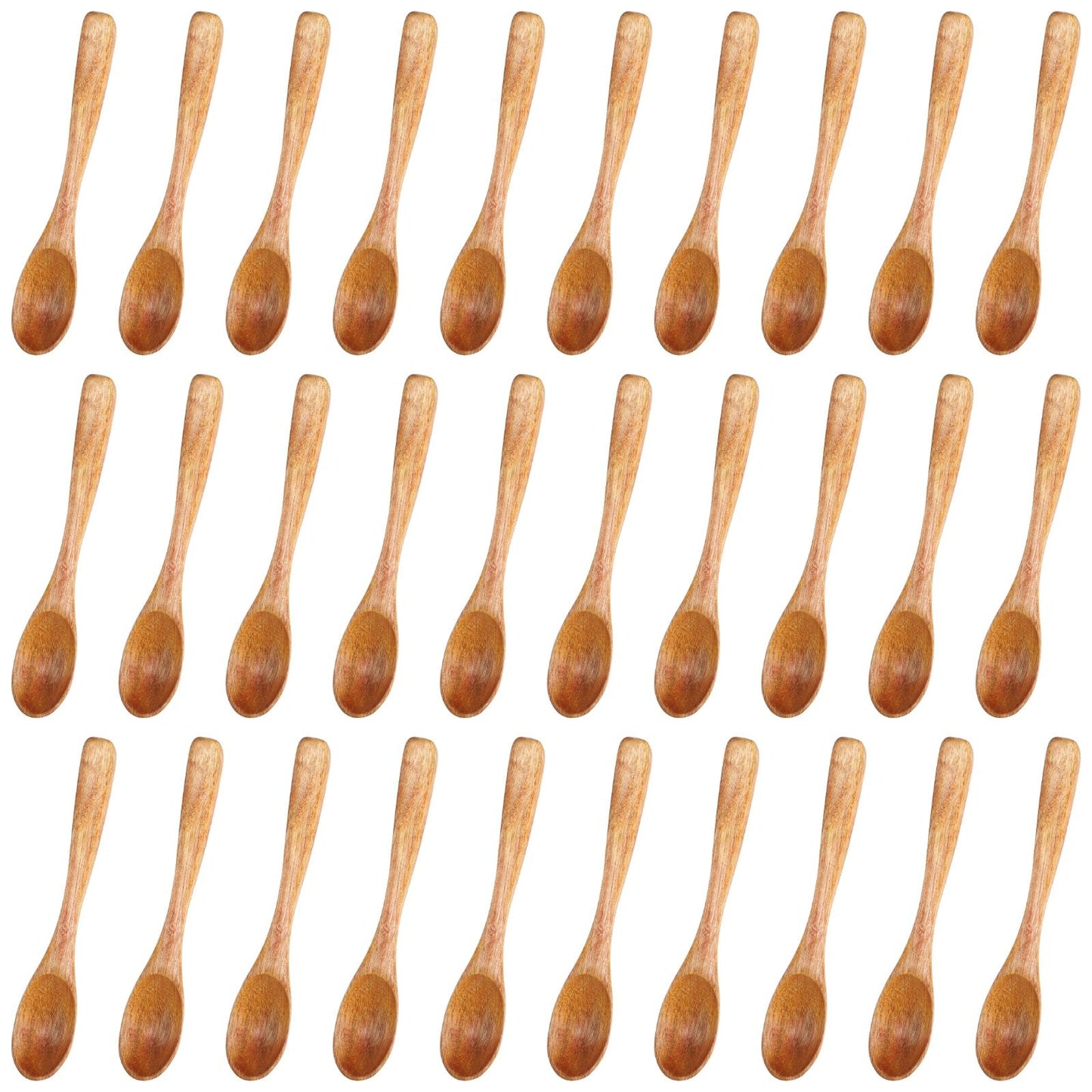 30 Pcs Small Wooden Spoons - 3.9" Tiny Small Mini Wood Spice Spoons for Cooking, Spice Serving Spoons for Salt, Honey, Sugar, Pepper, Tiny Teaspoons for Kitchen