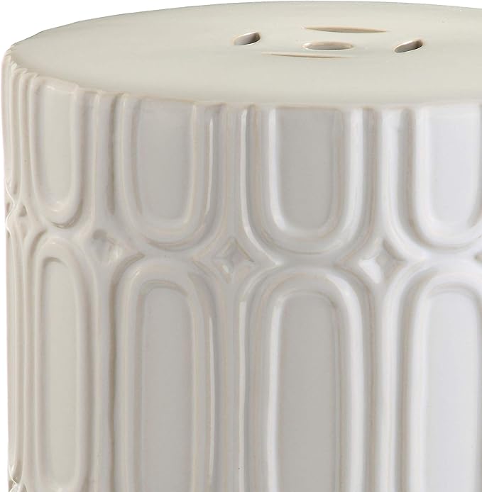 Safavieh Melody Glazed Ceramic Decorative Garden Stool, Cream