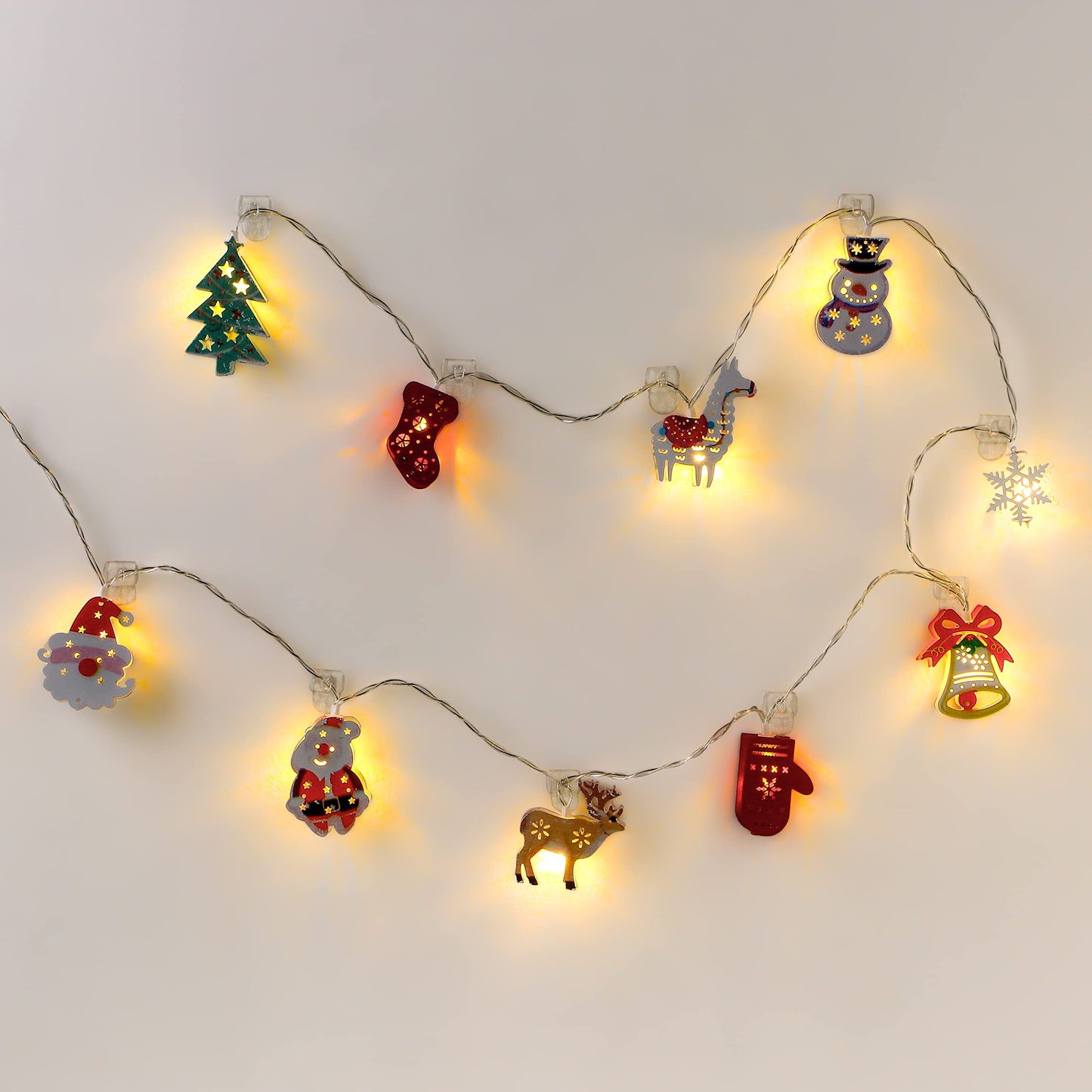 MOVELYST 100 Mini Clear Light Clips with 120 Adhesive Strips, Damage-Free Indoor Mini Wall Hooks for Hanging, Removable Clips for Christmas Decoration