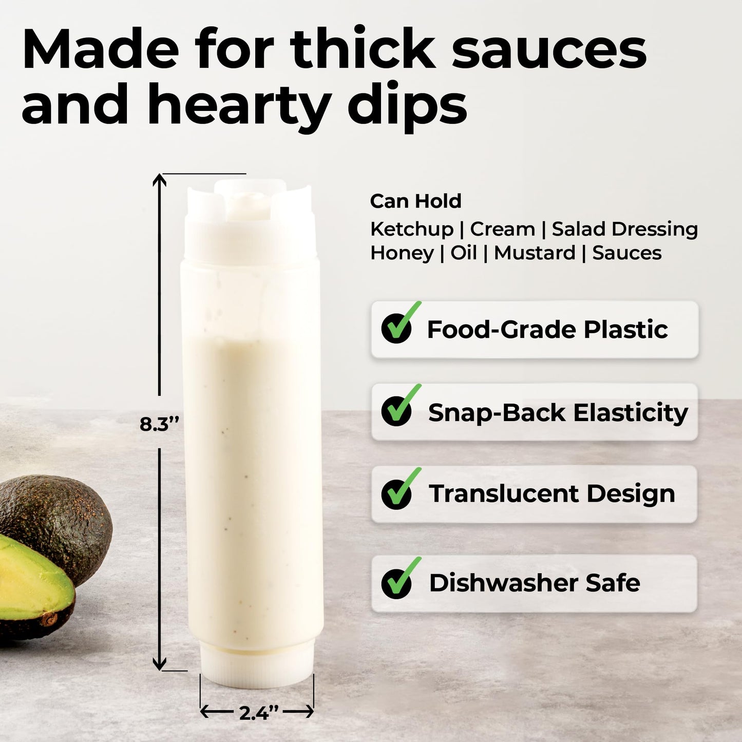 Restaurantware 16oz. FIFO Inverted Plastic Squeeze Bottle with Refill and Dispensing Lids - First In First Out - Perfect for Restaurants Catering and Food Trucks - 1ct box