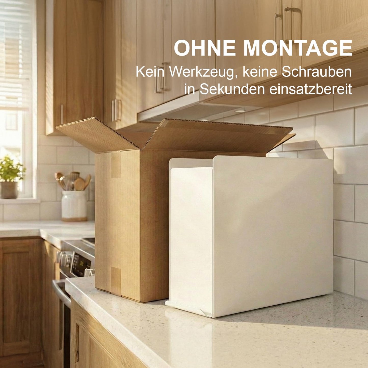 Sharkwave Living 2 Tier No Assembly Pull Out Spice Rack Countertop, Sliding Drawer for Tall Bottles, with Magnetic Panels with Paper Towel Holder and 4 Hooks