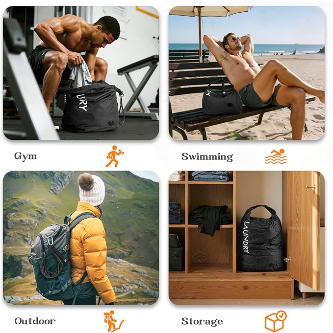 Compression Laundry Bag for Travel, Dirty Clothes Travel Laundry Bags,