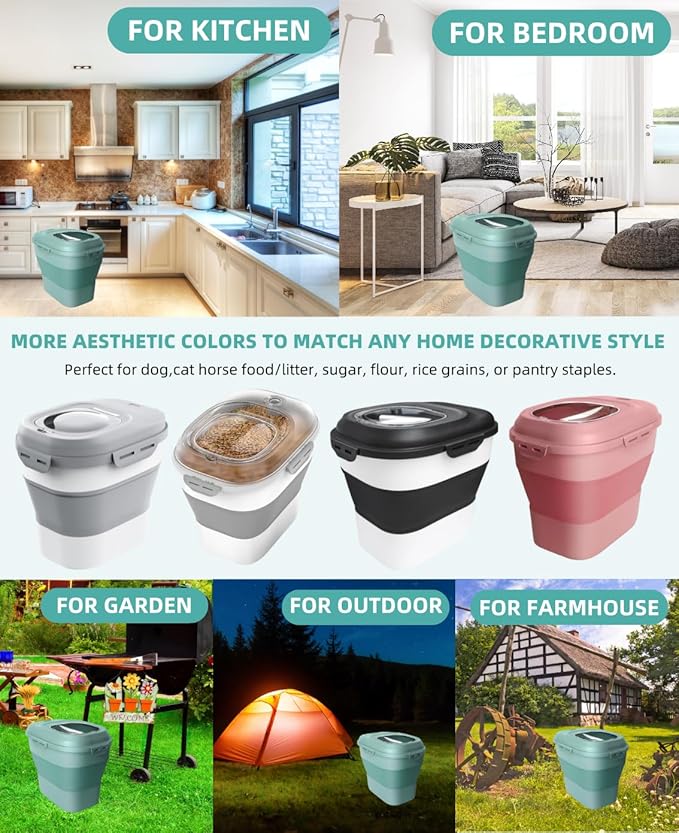 20-50 Lbs Food Storage Containers, Collapsible Rice Container