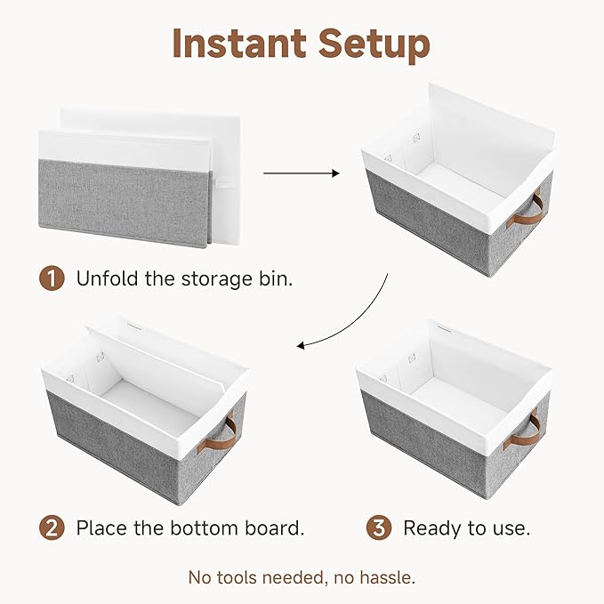 StorageWorks Fabric Shelf Baskets, Closet Organizers and Storage Basket