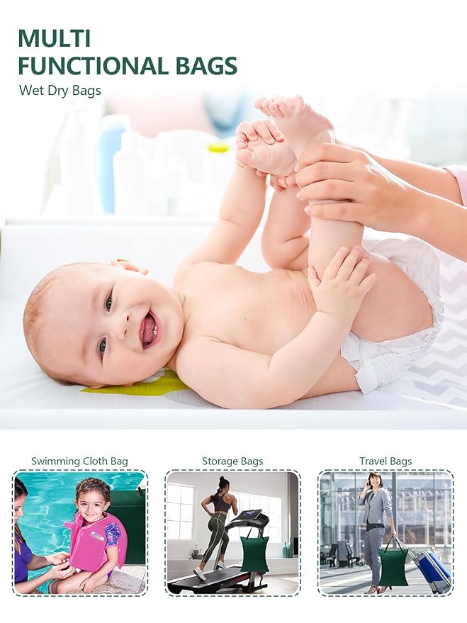 ALVABABY 2 Pack Large Wet Dry Bag Waterproof Hanging Cloth Diaper