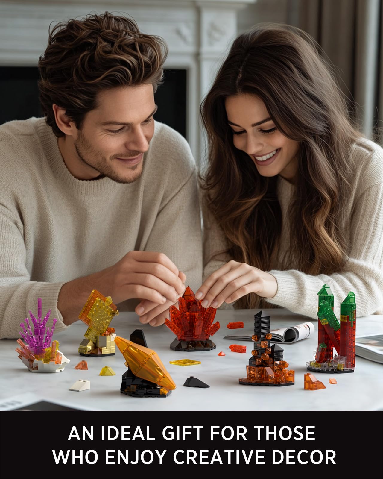 Nifeliz Rock Building Set for Adults, 6 Geology-Inspired Mineral Models, Hands-On Desk Display and Thoughtful Gift for Home Decor Lovers (626 PCS, NF10366)