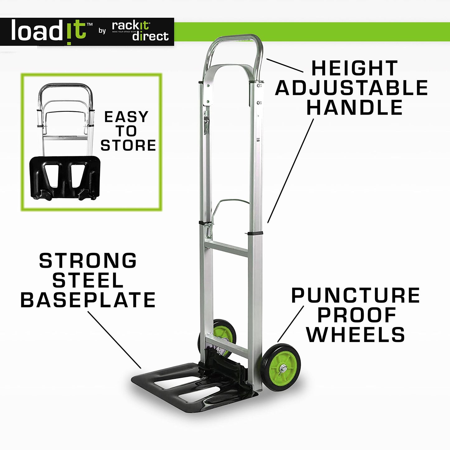 100kg Loadit Sack Trolley | Folding Hand Truck | Sack Barrow | ISO & GS TUV Certified | Lightweight Aluminium Hand Truck Trolley | Sack Barrows, Hand Trucks, Sack Trucks Trolley