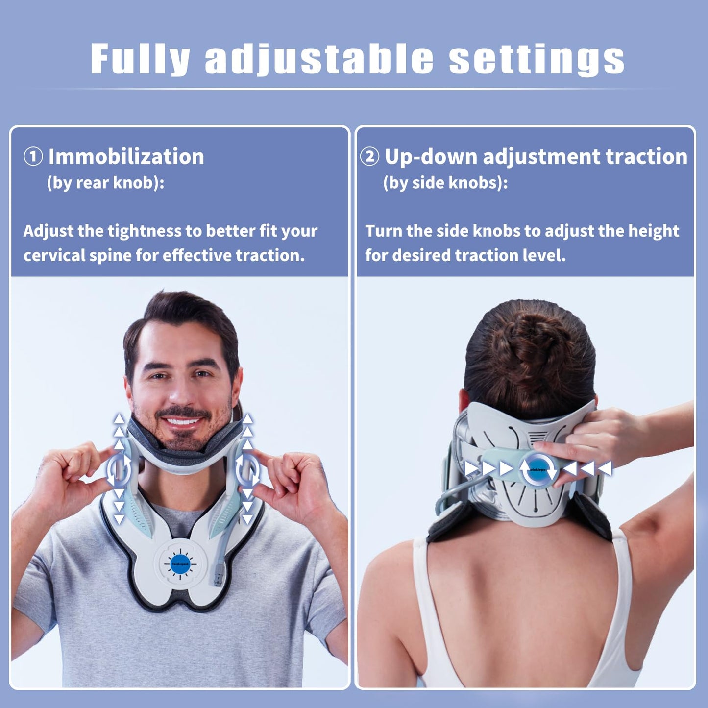 Twinklepoch Cervical Neck Traction Device, Electric Air Pump Cervical Traction Device with 3 Power Traction and 8 Built-in Airbag Support, Neck Pain Relief and Relaxation