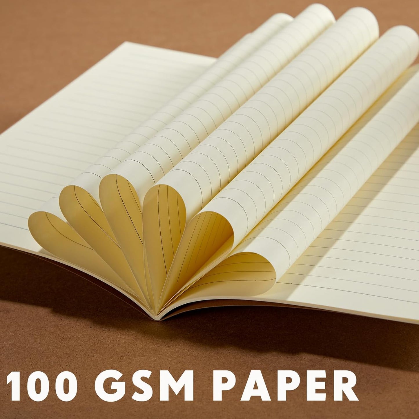 100 Pcs Kraft Notebook Journals 5.5 Inch x 8.3 Inch A5 Softcover Notebooks Bulk for Writing Sketch Office Notepad with 60 Pages 30 Sheets (Dark Brown,Lined)