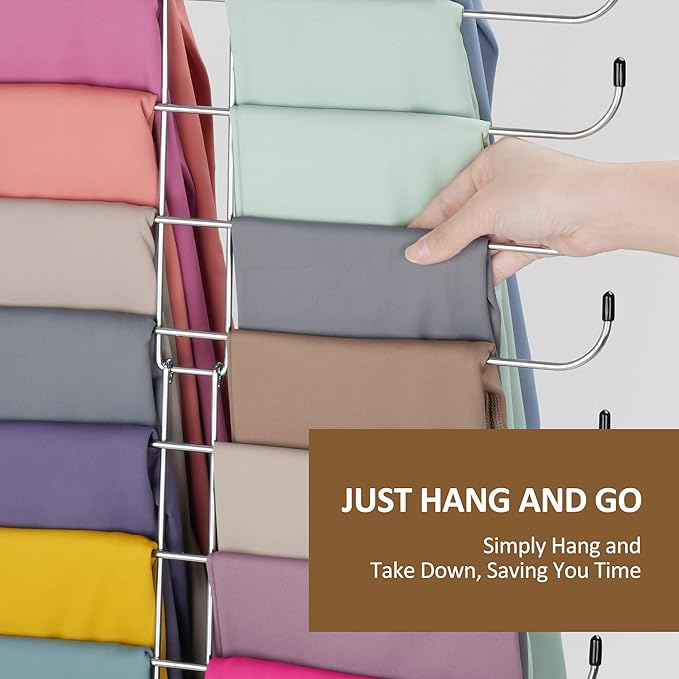 ZEDODIER Legging Organizer for Closet, 2 Pack Rotatable Yoga Pants Hanger for