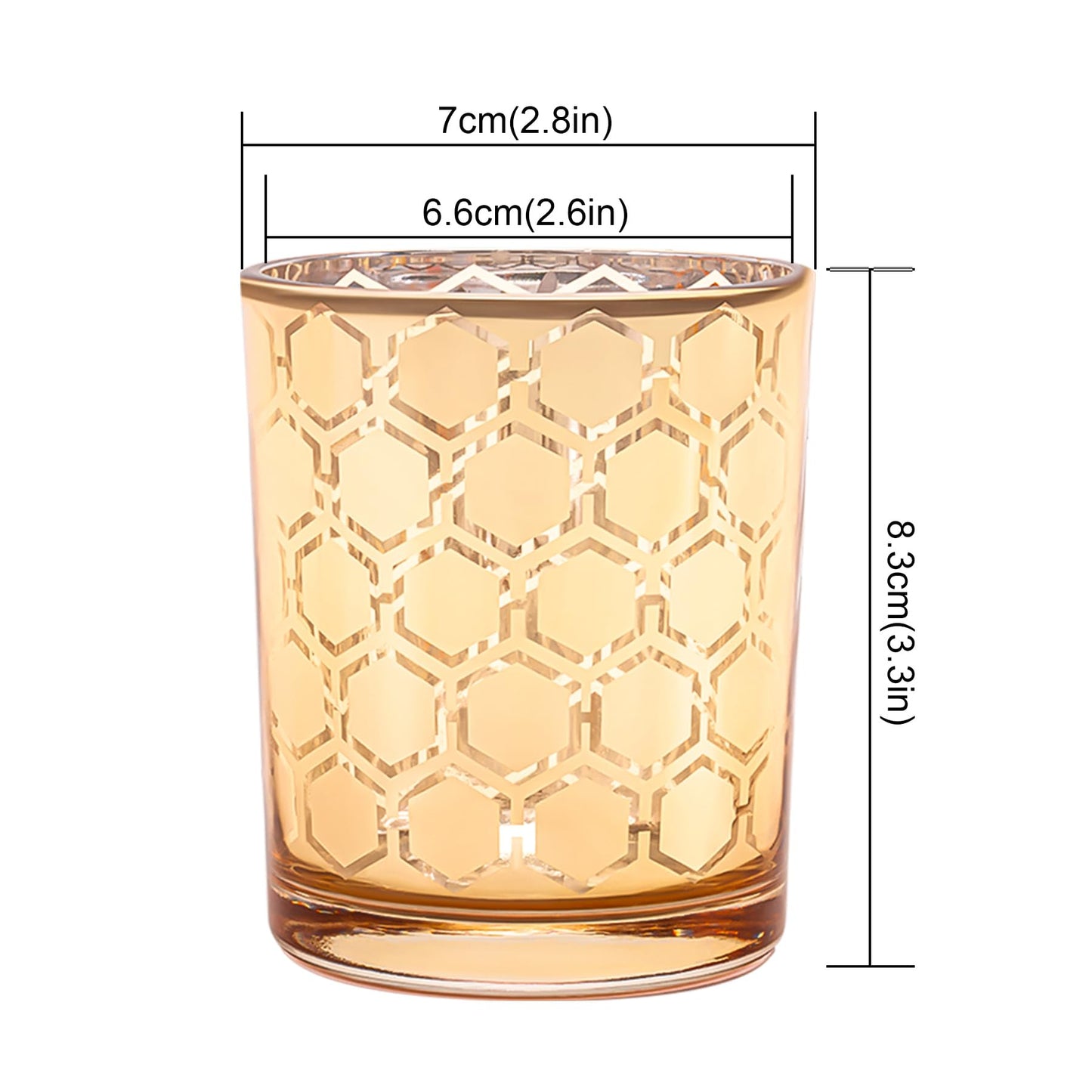 Toptime Tea Lights Candle Holder, Gold Votive Candle Holders Set of 3, Glass Tealight Holders with Geometric Stripe Wave Pattern, Centerpiece Table Decorations for Wedding Birthday Party Supplies