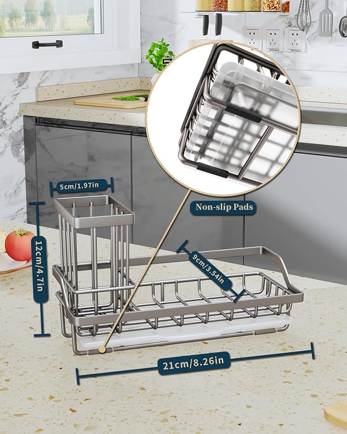Consumest Sponge Holder for Kitchen Sink, Sink Caddy Organizer