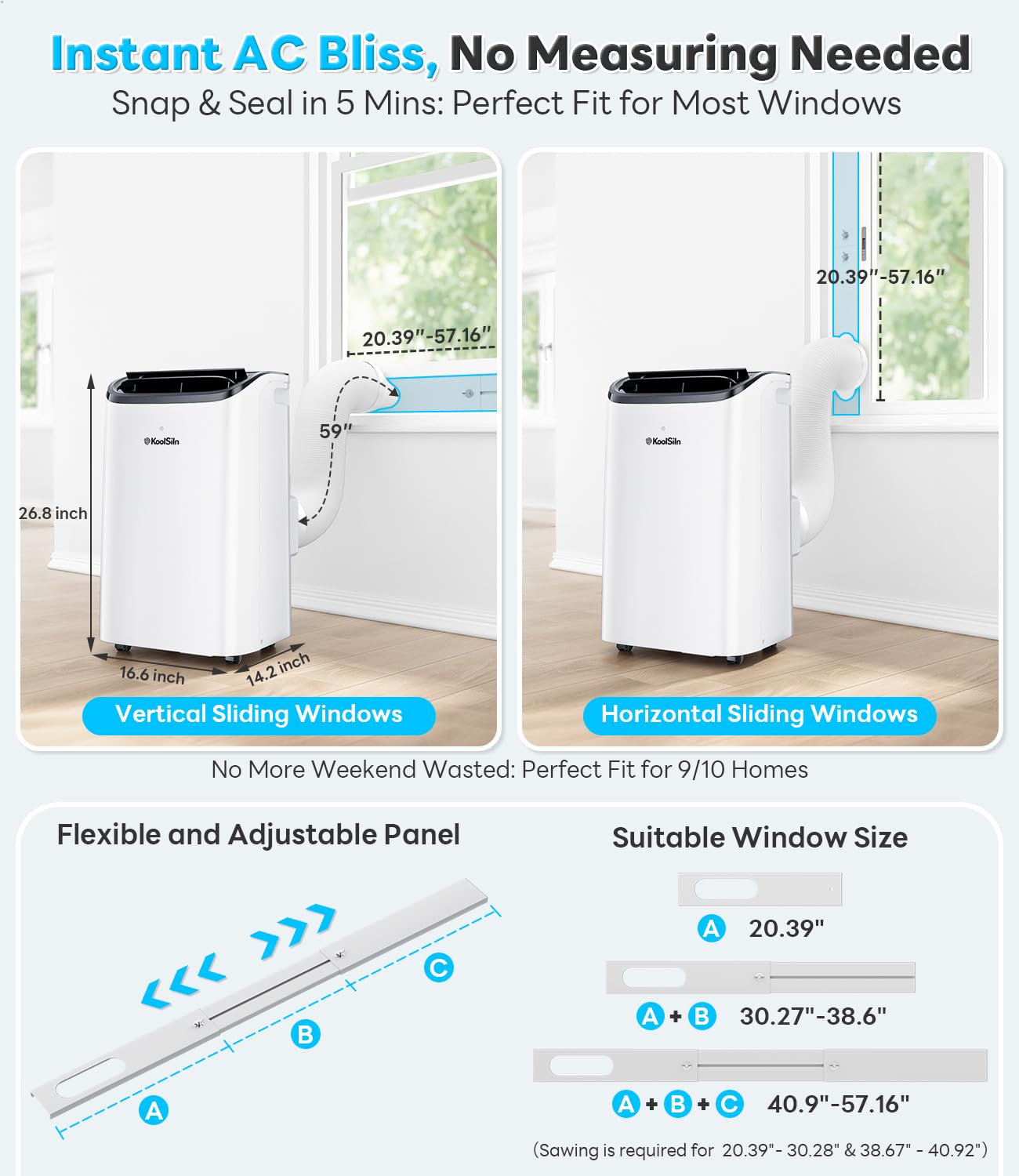 12,000 BTU Portable Air Conditioner Cools Up to 550 Sq.Ft, Auto-Evaporation Low Noise Portable AC Unit with Remote Control Fits for Large Room, Office, Garage,Cold White