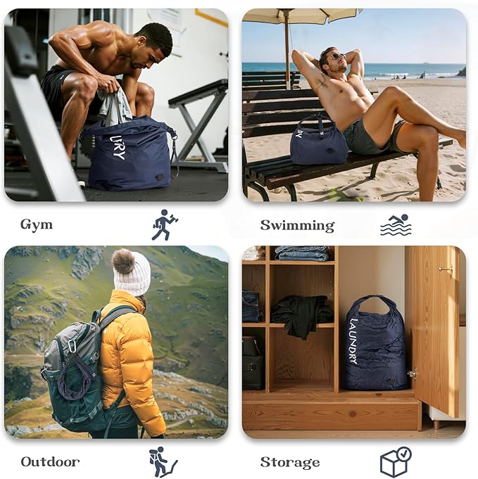 Travel Laundry Bag, Vacuum Compression Dirty Clothes Travel Bag, Waterproof