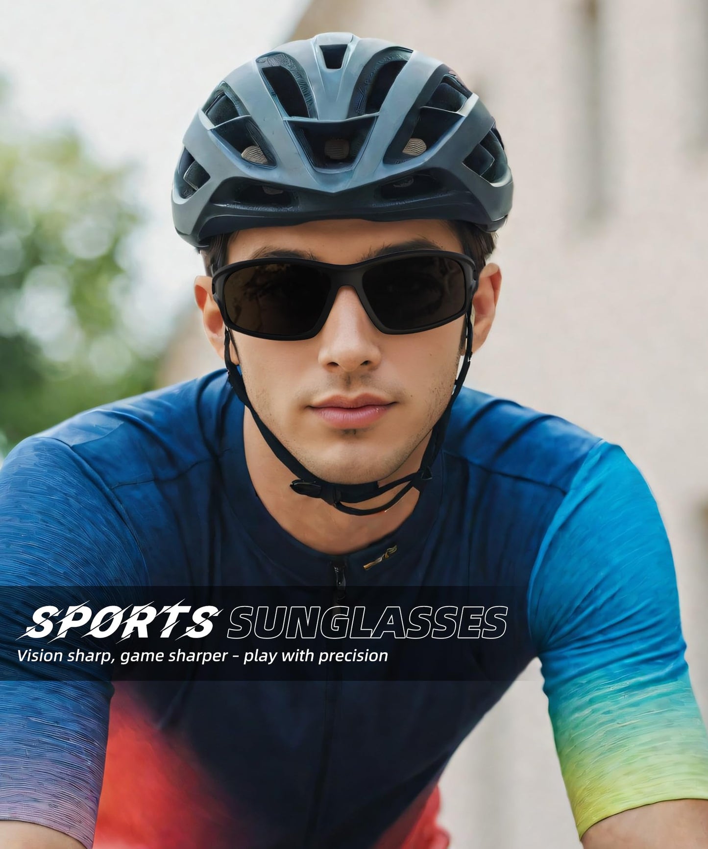QALLY Polarized-Sunglasses-Men Sports Mens-Sunglasses: Sun-Glasses with UV400 Protection for Driving Golf Fishing Running