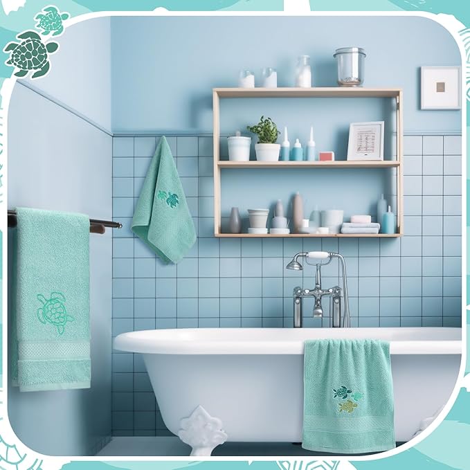 3 Pack Sea Turtle Coastal Hand Towels