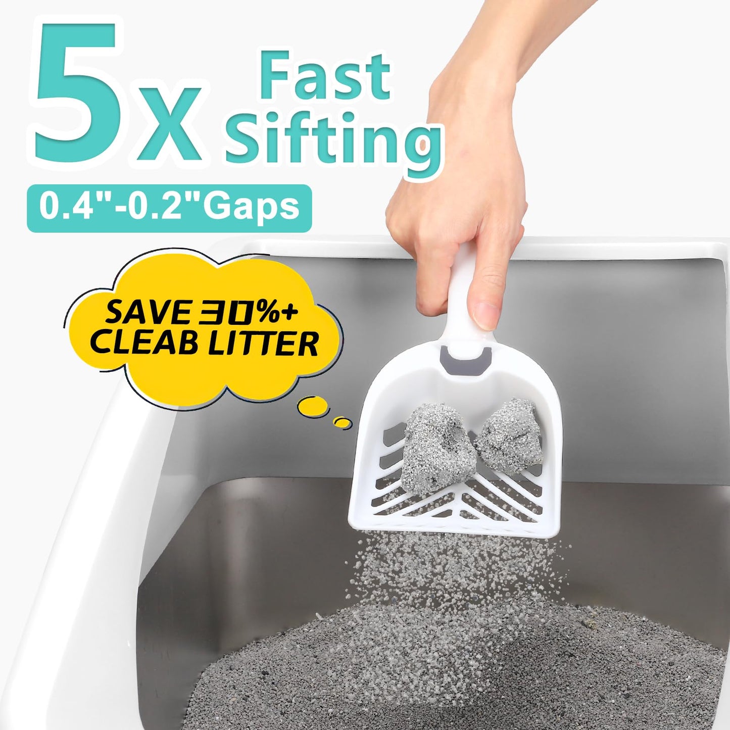2 Pack Stainless Steel Litter Box | XL Enclosed Cat Litter Boxes with Lid for Big Cats and Multi-Cats | High Sided, Anti-Urine Leakage | Non-Stick Bottom(Silver Gray)