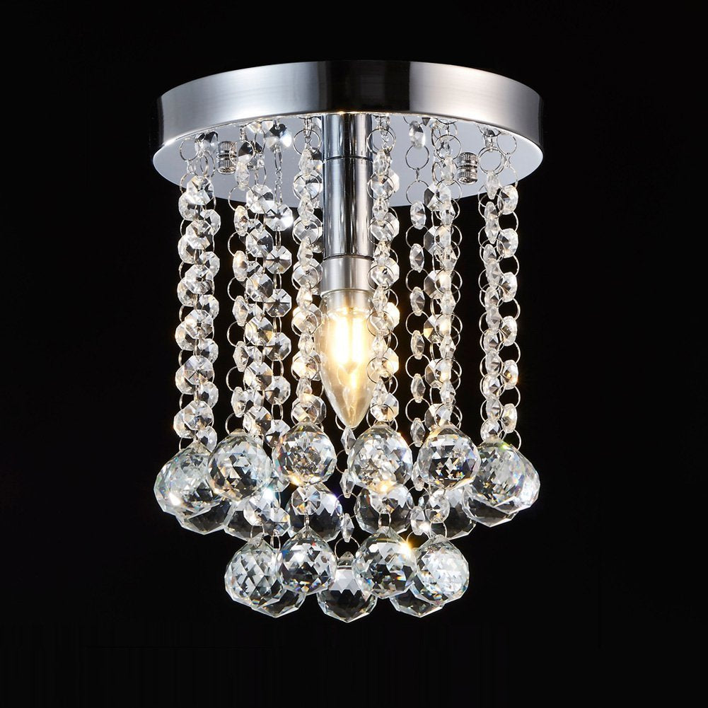 Fushing 20pcs Crystal Glass Ball Chandelier Prisms Pendants Parts Beads (30mm, Clear)