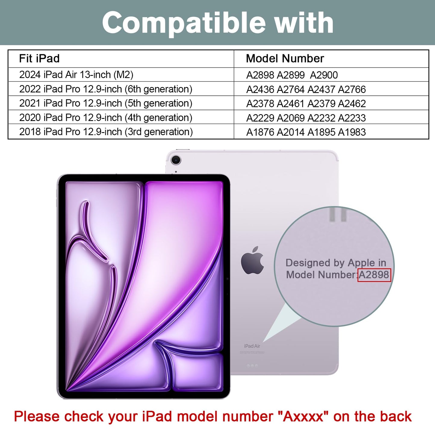 ProCase Case for iPad Pro 12.9" 6th/5th/4th/3rd Gen/iPad Air 13" (M3/M2), Cover for iPad Pro 12.9 Inch 2022 2021 2020 2018/ iPad Air 13 Inch 2025 2024, Slim Stand Hard Back ShellBlack