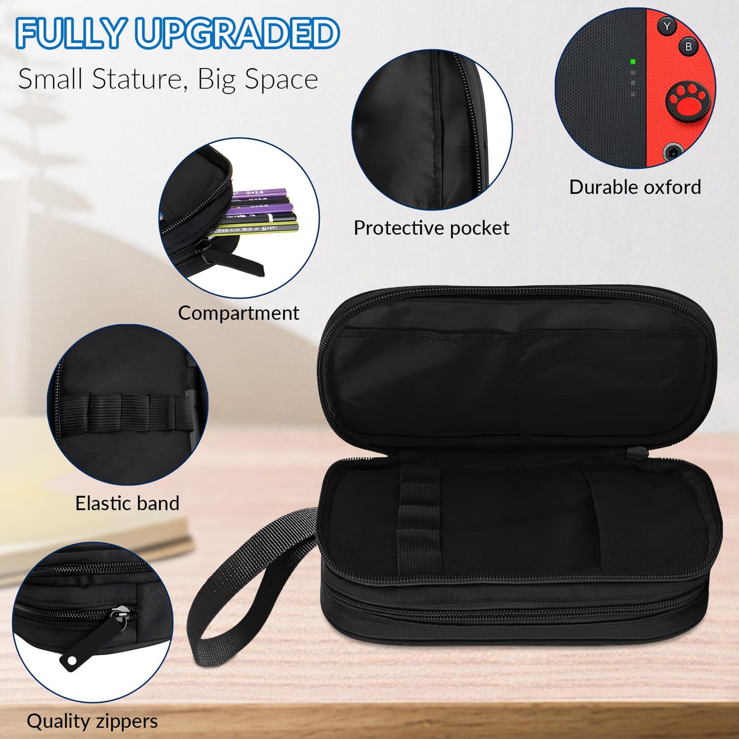 TILYTADLY Large Pencil Case for Boys - Boys Pencil Pouch with Zipper Compartments - Big Capacity Pen Box Gamer Pen Bag Organizer for Kids Teens School