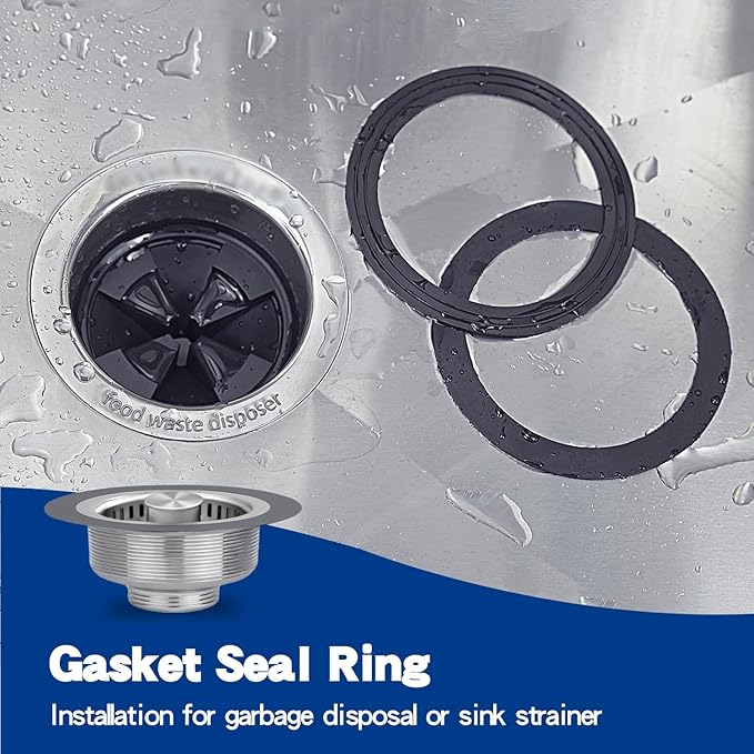 RQYEKDO 2PC Kitchen Sink Strainer Gasket Seal Rings, Fits Standard 3-1/2 inch