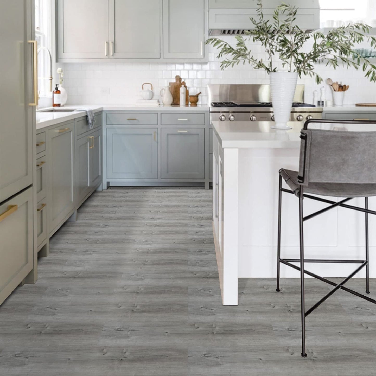 20-Pack 30 Sq.Ft Peel and Stick Floor Tile, Natural Grey Wood Grain Look, Self Adhesive and Waterproof Vinyl Flooring for Transfer Bathroom, Kitchen, Living Room, Bedroom