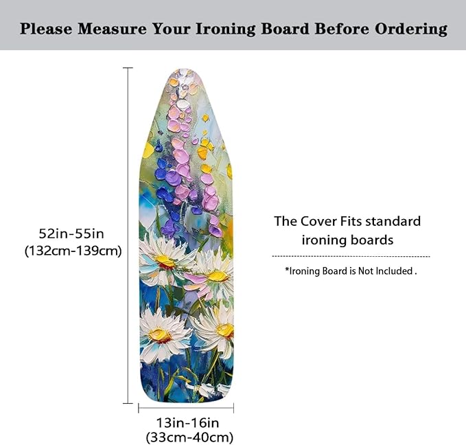 Daisy Painting Ironing Board Cover and Pad Standard Size Lightweight Ironing Pad
