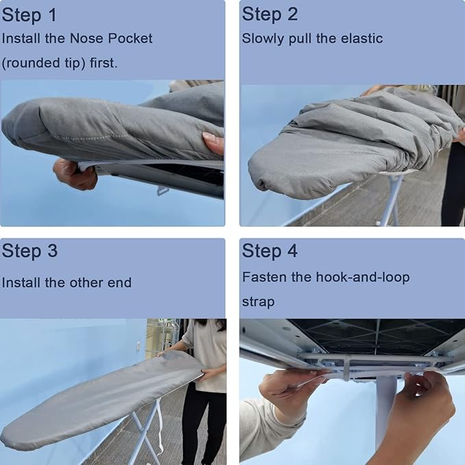 Ironing Board Cover and Pad 18x49, Extra Wide, Thick Padding, Elastic Edge