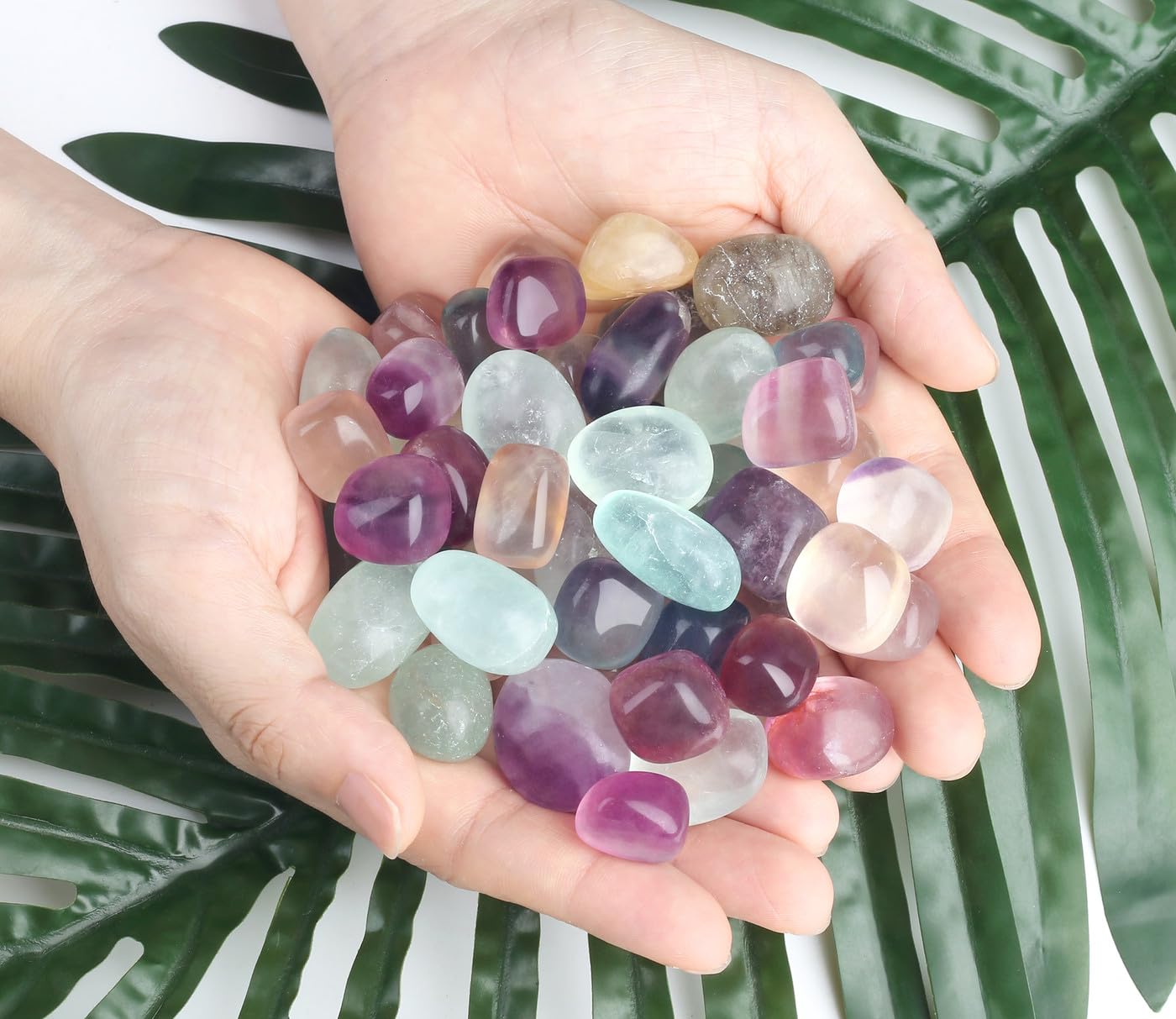 DUQGUHO Fluorite Crystals Healing Crystal Stones Set Natural Crystals Bulk Irregular Stones 0.45 lbs