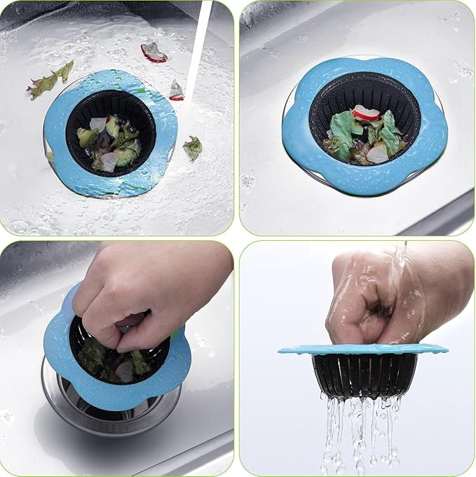 2 Pcs Kitchen Sink Strainer, Upgraded Silicone Sink Drain Strainer