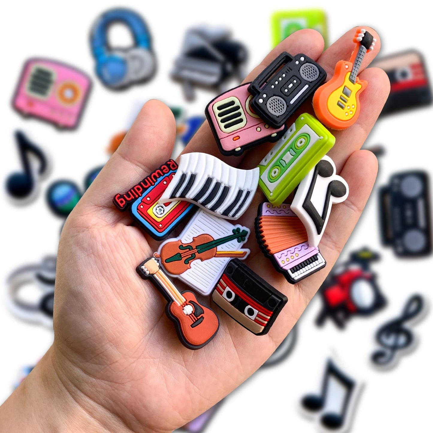 25, 40Pcs Music Shoe Decoration Charms for Clog Decoration, Musical Notation Instruments Charms Accessories for Adult Men Wome(25)
