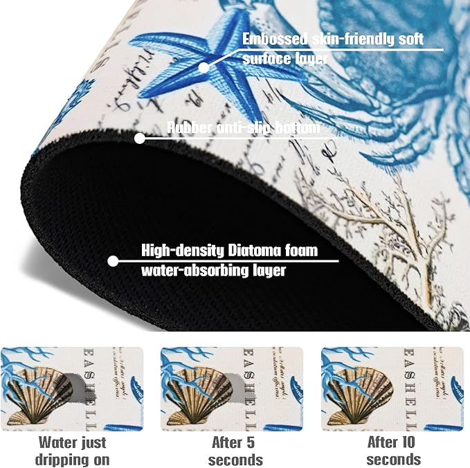 Sink Faucet Absorbing Mat, 2 Pack Drying Mat Around Faucet Sink Splash Guard