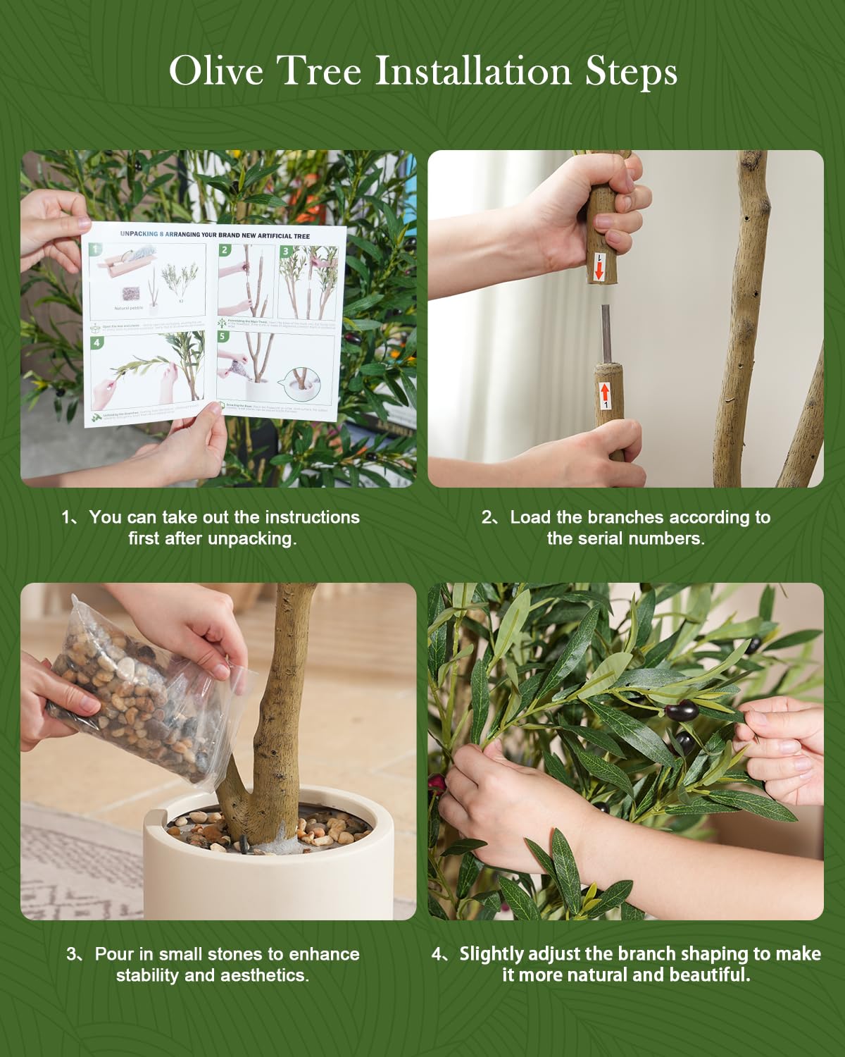 Sillaff Olive Tree 7FT Fake Tree Faux Plants Indoor with Pot Artificial Tree Nearly Natural Olive Branches and Fruits for Living Room Home Office Decorations